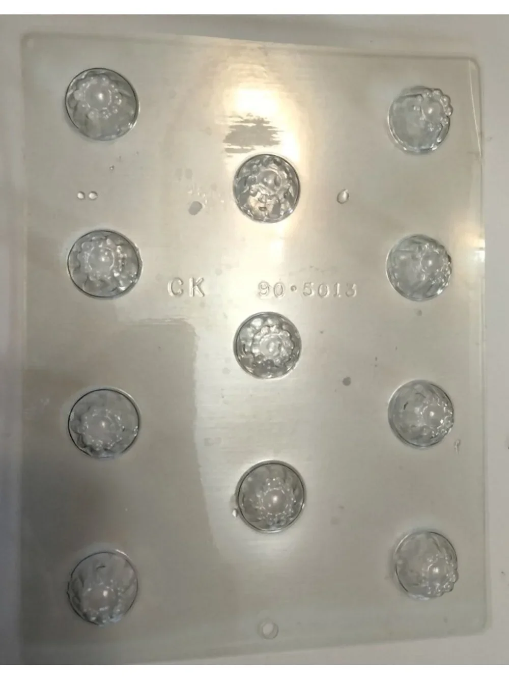 CK Candy Mold Round Domed Chocolate Textured 90 5013